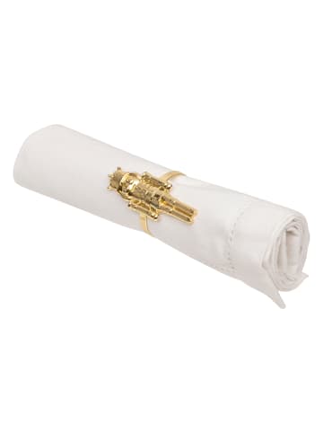 Atmosphera Créateur d'intérieur Serviettenringe mit Nussknacker, 2er-Set in Gold, (B) 4 x (H) 4,5 x (L) 7 cm