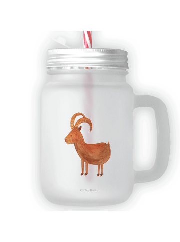 Mr. & Mrs. Panda Blümchentailglas Sternzeichen Steinbock ohne Spruch in Transparent