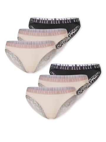 ELLE Brasilslip ELLE LACE in Black, beige, beige