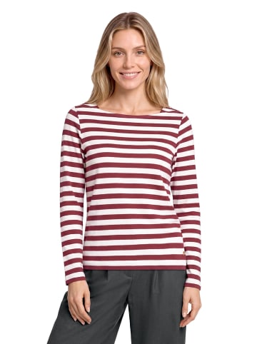 BETTY & CO Ringelshirt mit U-Boot-Ausschnitt in Dark Red/Cream