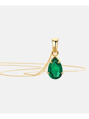 Diamant L'éternel Halskette aus 375 Gelbgold mit Smaragd