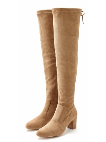 LASCANA Overkneestiefel in sand