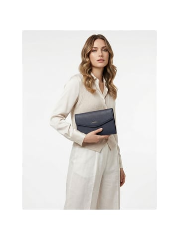 Lazarotti Bologna Leather Clutch Umhängetasche Leder 23 cm in navy