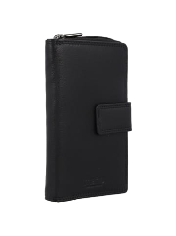 mano Donna Giulia Geldbörse Leder 10,5 cm schwarz