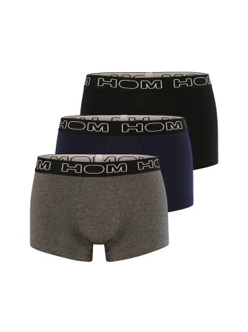 HOM 3-Pack Retroshorts Boxerlines in Schwarz / Blau / Grau