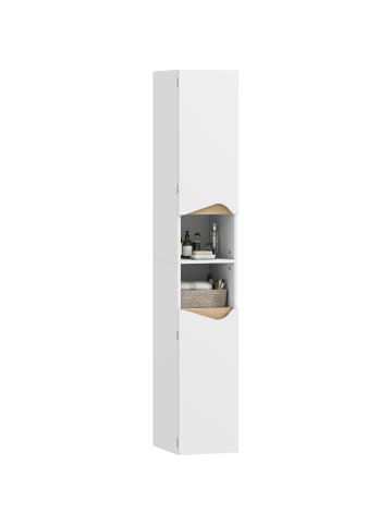 HOMCOM Badezimmerschrank-34,6L x 30B x 180,5H cm-Weiß