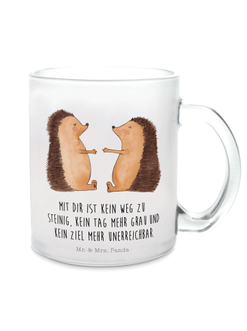 Mr. & Mrs. Panda Kaffeetasse Igel Liebe mit Spruch in Transparent