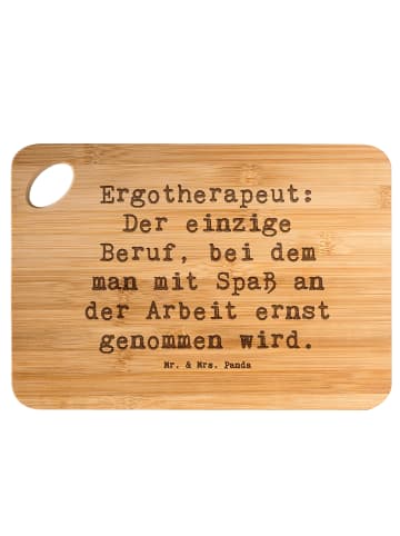 Mr. & Mrs. Panda Holzbrett Spruch Ergotherapeut Geschenk mit Spruch in Braun