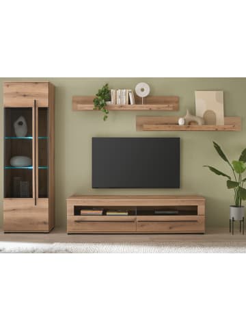 Furn.Design Wohnwand Evoke Eiche 4-teilig 240 cm, Wohnkombination mit Soft-Close