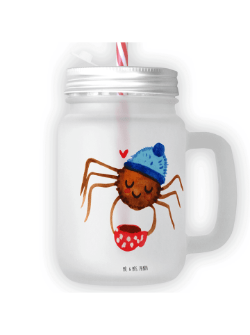 Mr. & Mrs. Panda Limonadenglas Spinne Agathe Kaffee ohne Spruch in Transparent