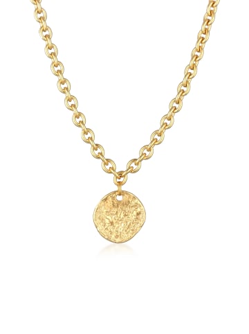 Elli Halskette 925 Sterling Silber Kreis, Münze, Ornament in Gold
