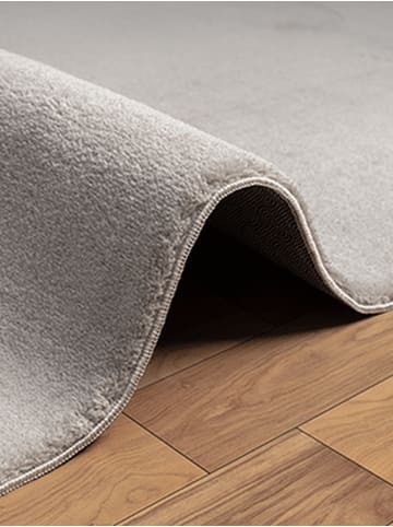 KADIMA DESIGN Rundteppich Uni Antirutsch weich wohnlich Wohnzimmer Schlafzimmer in Sand