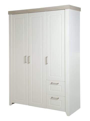 roba Kleiderschrank Felicia 3-türig weiß im Landhausstil mit 2 Schubladen