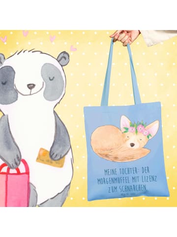 Mr. & Mrs. Panda Umhängetasche Tochter Morgenmuffel mit Spruch in Sky Blue
