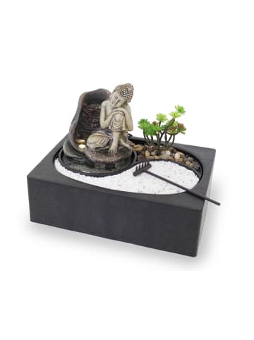 Kiom Led Zimmerbrunnen ZenGarden Buddha 29 x 22 x 20.6 in schwarz/ grau/ antik beige