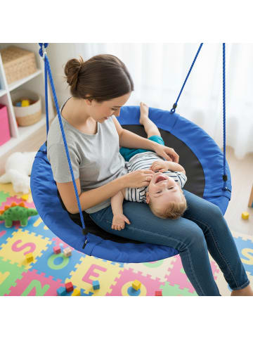 relaxdays Nestschaukel in Blau - Ø 110 cm