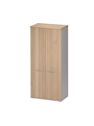 CALICOSY Kleiderschrank mit Türen JAZZ in Helles Holz - (W) 80 x (H) 183 x (L) 80 cm