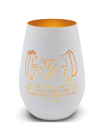 Mr. & Mrs. Panda Outdoor Windlicht Igel Seilhüpfen mit Spruch in Weiß