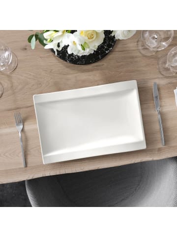 Villeroy & Boch 4er Set Gourmetteller NewWave in 37 x 25 cm in weiß