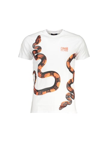 cavalli CLASS Weißes Baumwoll-T-Shirt