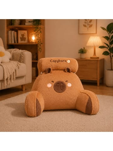 Wisam® Rückenlehne für Sessel und Bett, Capybara Braun, 60 x 40 cm