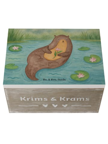 Mr. & Mrs. Panda Geschenkbox Otter Seerose Design ohne Spruch in Weiß