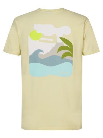 Petrol Industries T-Shirt mit Rückenaufdruck Tropicale in Gelb