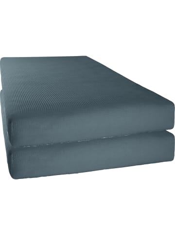 Erwin Müller Seersucker Spannbettlaken 2er-Pack Wertingen in anthrazit