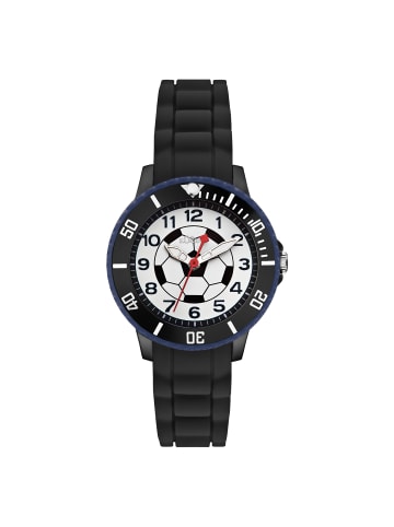 s.Oliver Armbanduhr Fußball in schwarz