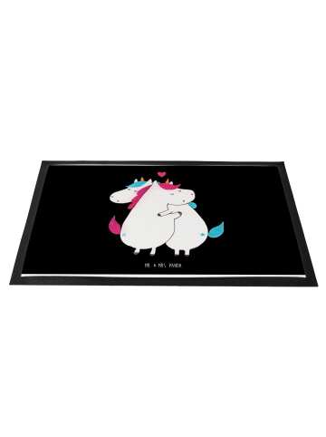 Mr. & Mrs. Panda fußmatte Einhorn Mitteilung ohne Spruch in Schwarz