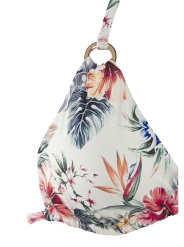 LASCANA Triangel-Bikini-Top in creme bedruckt
