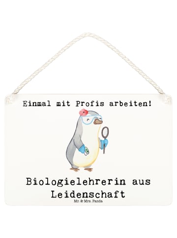 Mr. & Mrs. Panda Schild Biologielehrerin Leidenschaft mit Spruch in Weiß