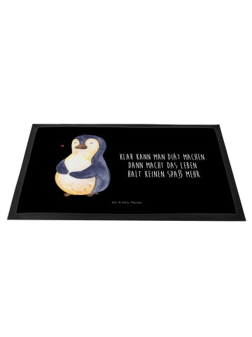 Mr. & Mrs. Panda Fußmatte Pinguin Diät mit Spruch in Schwarz