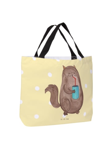 Mr. & Mrs. Panda Strandtasche Katze Dose ohne Spruch in Gelb Pastell