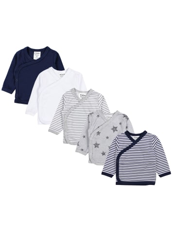 TupTam Baby Jungen Langarm Wickelshirt 5er Set in dunkelblau