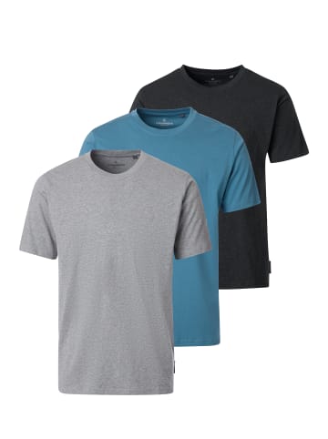 Casa moda T-Shirt Basic in Grau / dunkelgrau / dunkelblau
