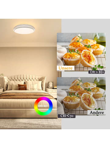 ZMH Deckenleuchte Warmweiß in Schwarz