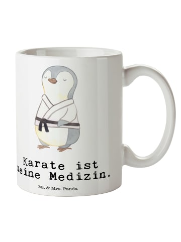 Mr. & Mrs. Panda Kaffeetasse Pinguin Karate mit Spruch in Weiß
