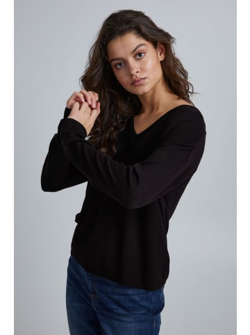 ICHI V-Ausschnitt-Pullover in schwarz