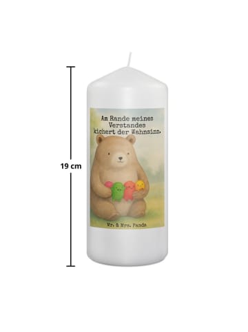Mr. & Mrs. Panda Wachskerze Bär Gefühl Design mit Spruch in Weiß