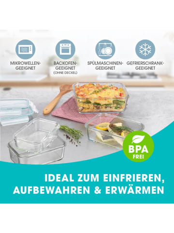 Gourmetmaxx GOURMETmaxx Glas-Frischhaltedosen Klick-it - 16-tlg. - transparent/smaragd