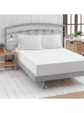 Traumschlaf Spannbettlaken Feinbiber Boxspring in weiss