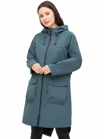 Derbe Langjacke für Damen in petrol
