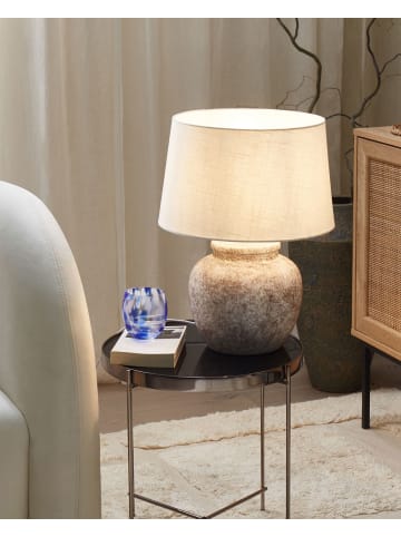 Beliani Tischleuchten MAREB in Beige/Weiß - (W) 35 x (H) 47 x (L) 35 cm