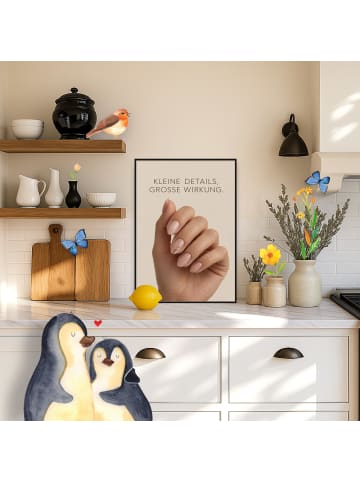 Mr. & Mrs. Panda Plakat Hand elegant Design mit Spruch in Weiß