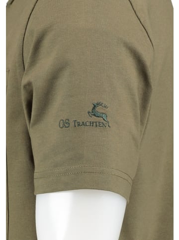 OS-Trachten Poloshirt Fuzao in khaki/schlamm