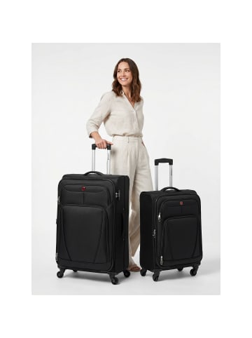 Wenger Beaumont 4-Rollen Kofferset M+L mit Dehnfalte black