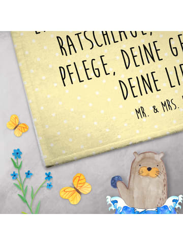 Mr. & Mrs. Panda Handtuch Bär Kind mit Spruch in Gelb Pastell