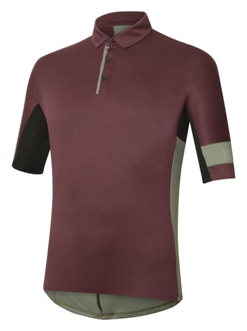 rh+ Fahrradtrikot E Bike Polo in Cabernet Melange-Army