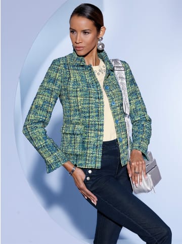 creation L Bouclé-Blazer in champagner-apfel-gemustert